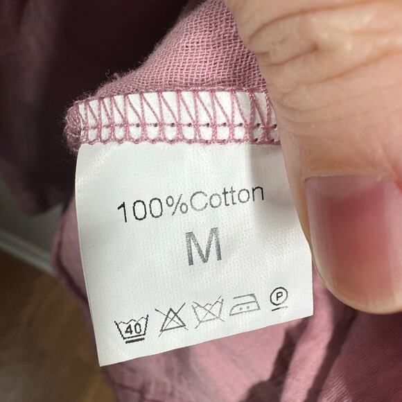 Womens Top Med Purple Gauze Oversized Chore Pocket Tie Detail Spring Lagenlook - Picture 9 of 9